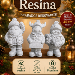 Trío de muñecos navideños 45CM