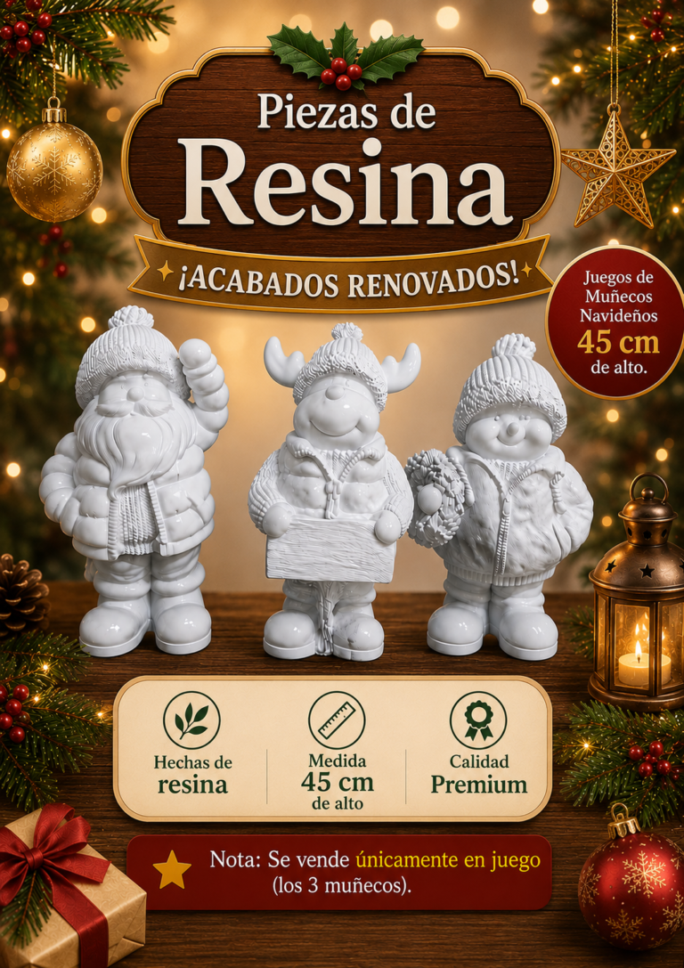 Trío de muñecos navideños 45CM